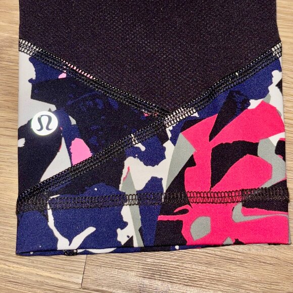 Lululemon Pace Rival Crop Pop Cut Boom Juice Multi / Black, Navy & Pink / Sz.6 - Picture 8 of 13